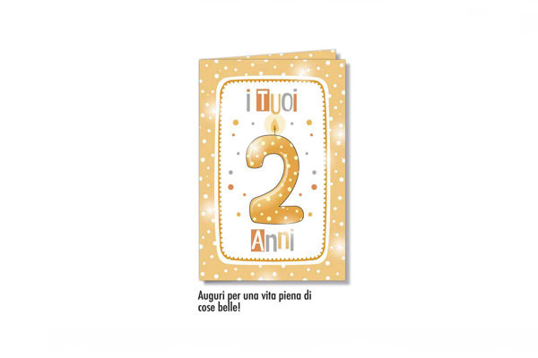 Biglietto Numero 2 Bambini Pois