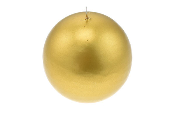 Candela Sfera diametro 10 cm Oro Metallizzato