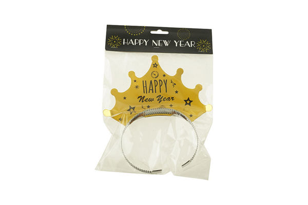 Cerchietto Corona Happy New Year Oro 6 Pezzi