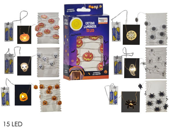 Catena Luminosa Halloween 15 LED Assortita