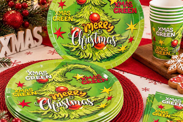 Set 8 Piatti Grinch Xmas Green 18 cm