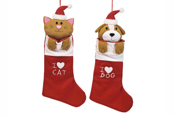 Calza di Natale per Animali H60 cm Cane o Gatto