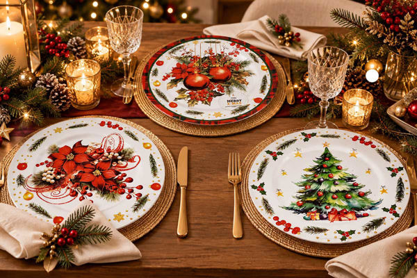 Sottopiatto Natalizio Decorato Ø33 cm
