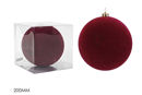 Palla di Natale 20 cm Velluto Bordeaux Liscia