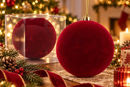 Palla di Natale 20 cm Velluto Bordeaux Liscia