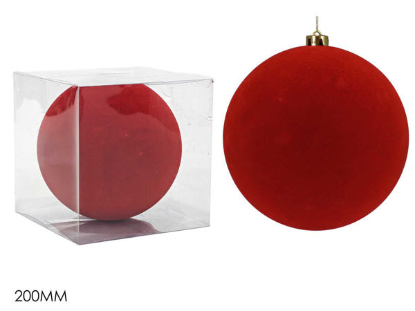 Palla di Natale in Velluto Rosso Liscia Ø20 cm 200 mm