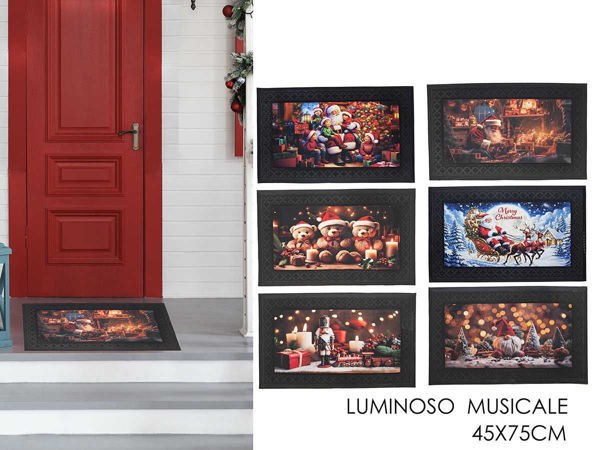 Tappeto Natalizio Luminoso e Musicale 45x75 cm