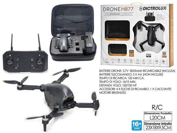 Immagine di Drone Radiocomandato 2.4 GHz con Camera HD 720p e Valigetta
