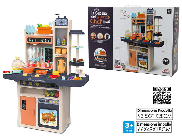 Immagine di Cucina Giocattolo Grande Chef con Luci e Suoni – 65 Accessori