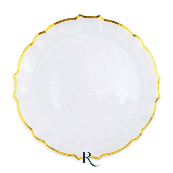 Immagine di 6 Piatti Riutilizza. cm.25 Arabesque Crystal Gold