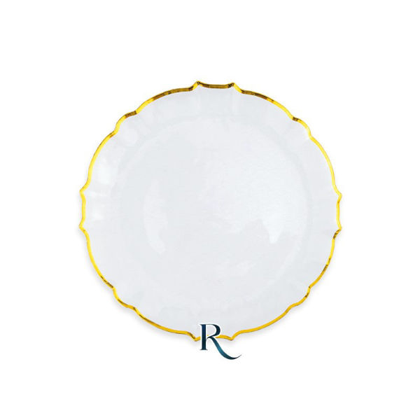 Immagine di 6 Piatti Riutilizza. cm.18 Arabesque Crystal Gold