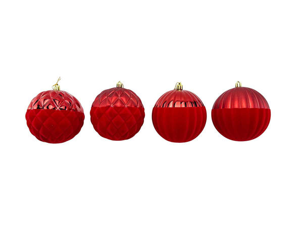 Palla di Natale Double Rossa Ø10 cm Modelli Assortiti