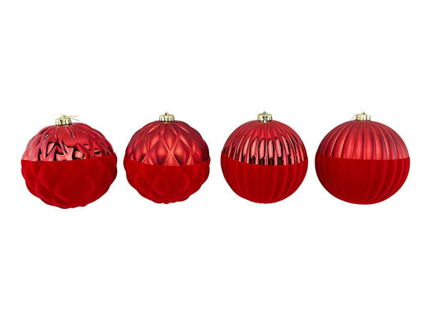 Palla di Natale Double Rossa Ø15 cm Modelli Assortiti