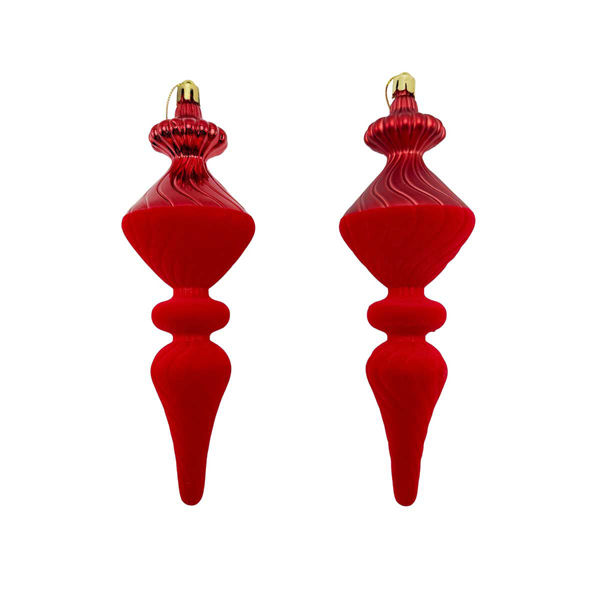 Immagine di Pendente double rosso in plastica 6x19 cm