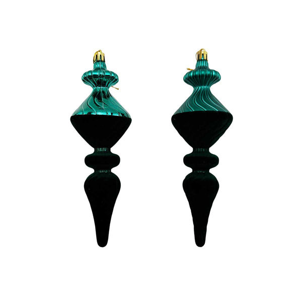 Immagine di Pendente double verdone in plastica 6x19 cm