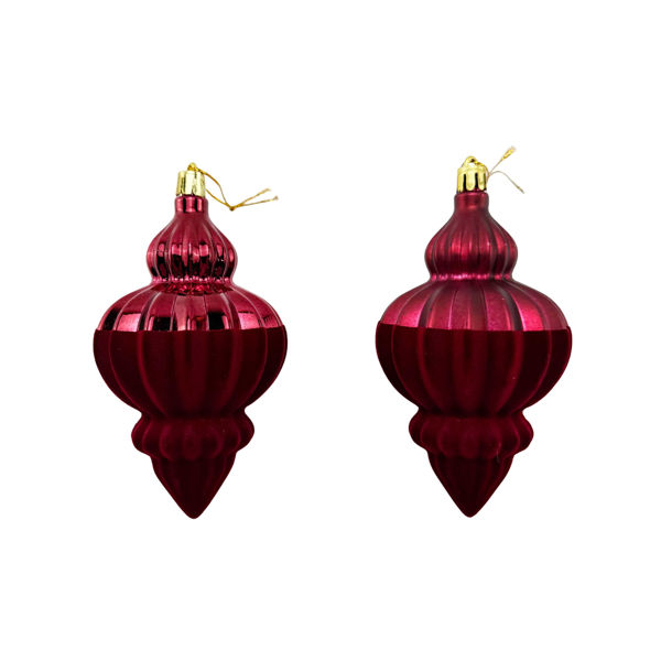 Immagine di Pendente double bordeaux in plastica 7x12 cm