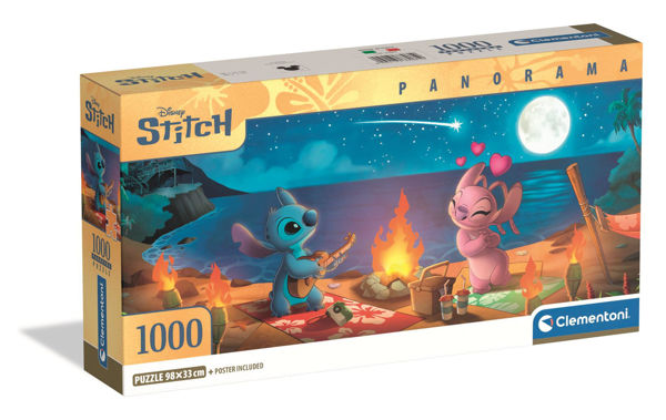 Puzzle 1000 Panorama Disney Stitch Clementoni 98x33 cm