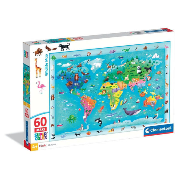 Immagine di Puzzle 60 Maxi Noli Wildlife Map 2025