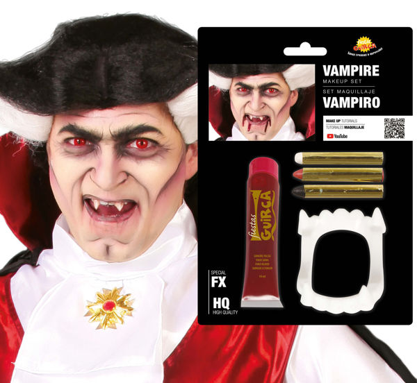 set trucco vampiro Halloween con accessori Guirca