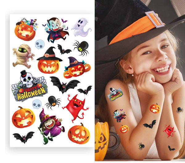 foglio tatuaggi temporanei Halloween bambini 14x22 cm Guirca