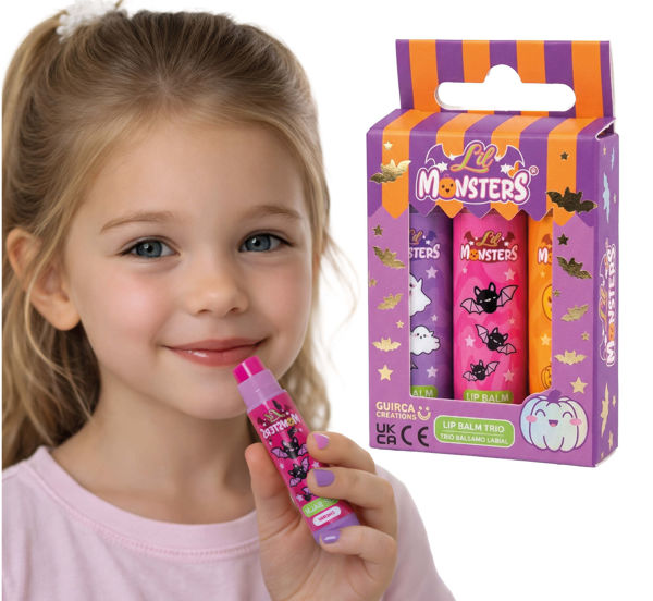Lil Monsters trio balsamo labbra assortito bambini Guirca Halloween