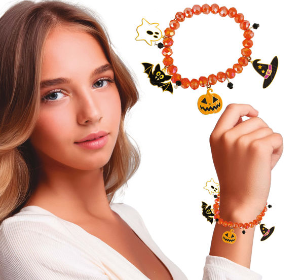 bracciale arancione con figure Halloween Guirca