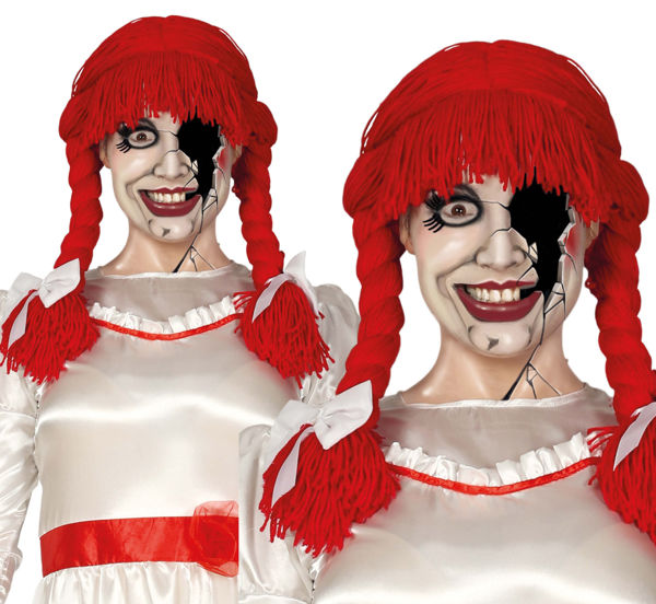 Immagine di Parrucca/Trecce Rossa Di Lana Ignifuga Scatola