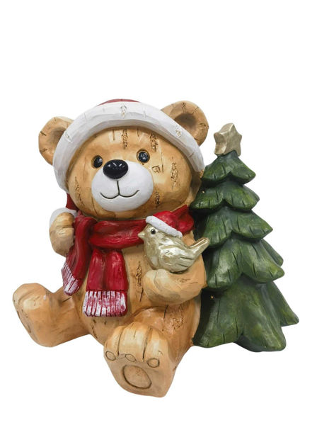 Immagine di Orso in poliresina con luci 32x25x27 cm