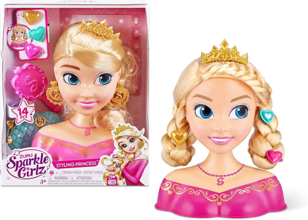 Immagine di Testa da Pettinare Sparkle Girlz con 14 Pezzi