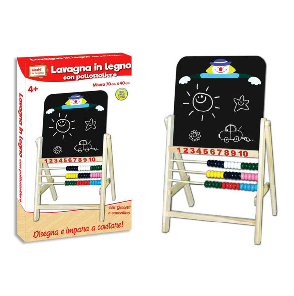 Immagine di Lavagna in Legno con Pallottoliere per Bambini