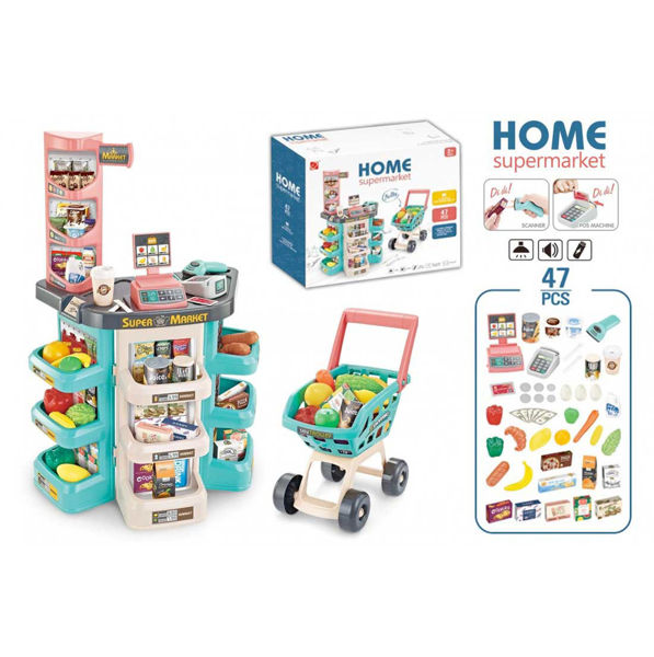 Immagine di Supermercato Giocattolo con Carrello e 42 Accessori