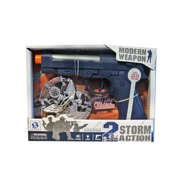 Immagine di Set Poliziotto con Pistola Giocattolo e Distintivo