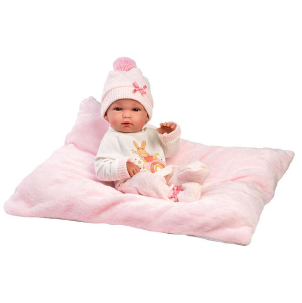Immagine di Bambola Reborn Bimba in Vinile 35 cm con Cuscino