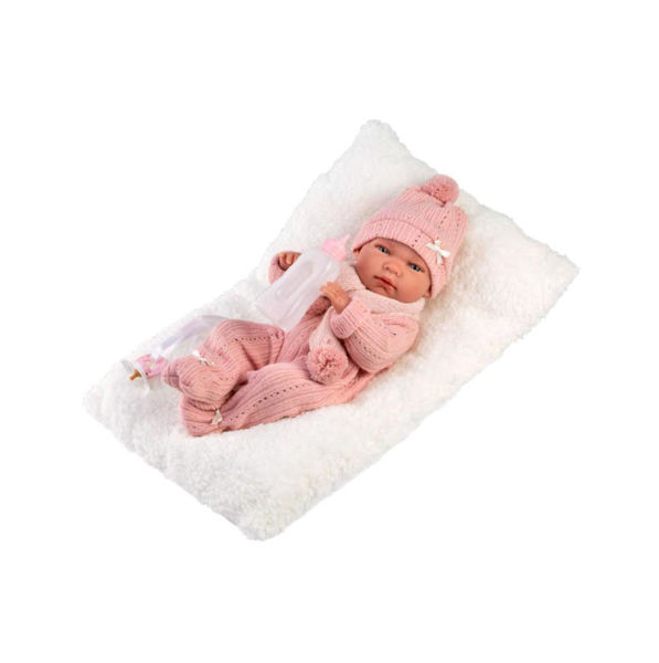Immagine di Bambola Reborn Nica in Vinile 40 cm con Cuscino e Biberon