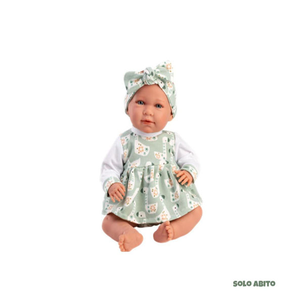 Immagine di Abito Verde Paperelle Con Fascia 42cm