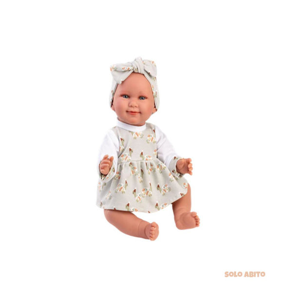 Immagine di Abito Grigio Fantasia Tartarughe Con Fiocco 42cm