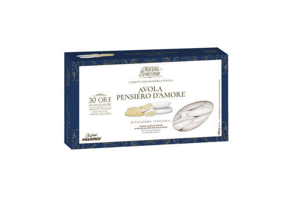 Confetti Avola Pensiero d'Amore Bianchi Maxtris 1 kg mandorla d'Avola calibro 38