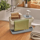 Ri-Ordinello Snips organizer lavello bianco e grigio con dispenser sapone 400 ml, porta spugne, strofinacci e vaschetta