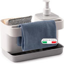 Immagine di Ri-Ordinello Snips Organizer Lavello 3 in 1 con Dispenser 400 ml Bianco e Grigio