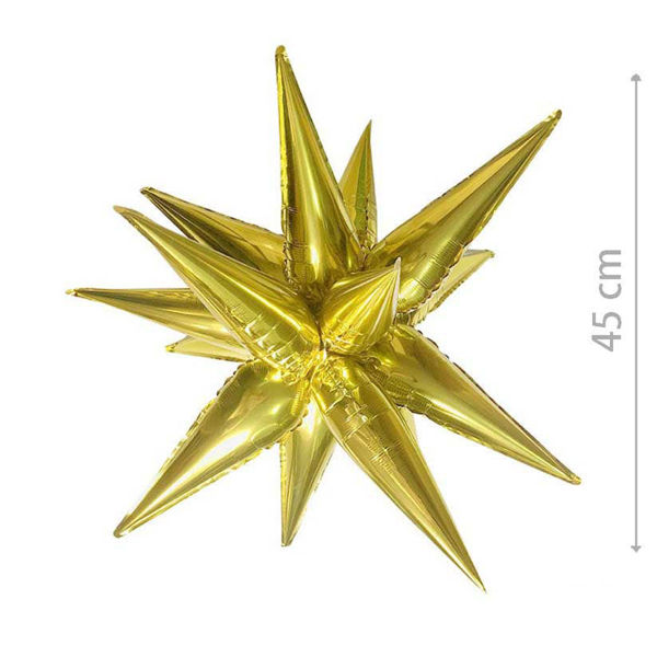 Immagine di Palloncino Foil a Forma di Stella Oro