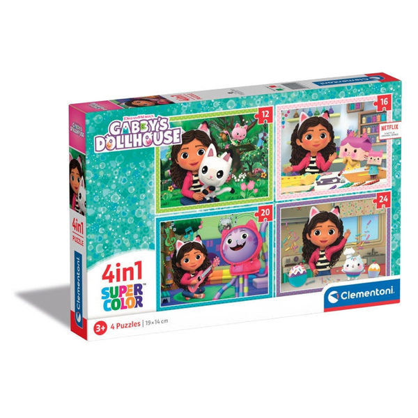 Immagine di Puzzle Gabby’s Dollhouse 4 in 1 - 12, 16, 20 e 24 Pezzi