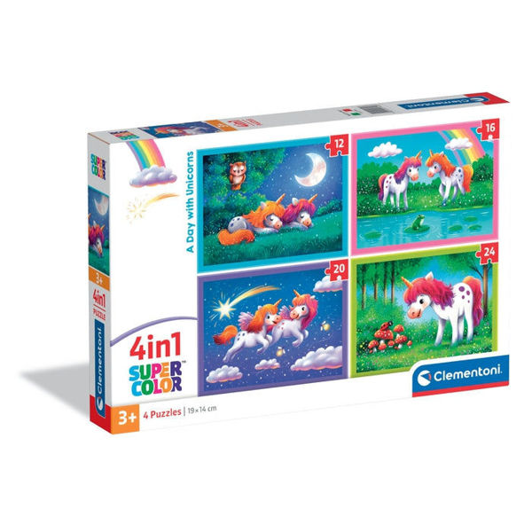 Immagine di Puzzle Unicorni 4 in 1 - 12, 16, 20 e 24 Pezzi
