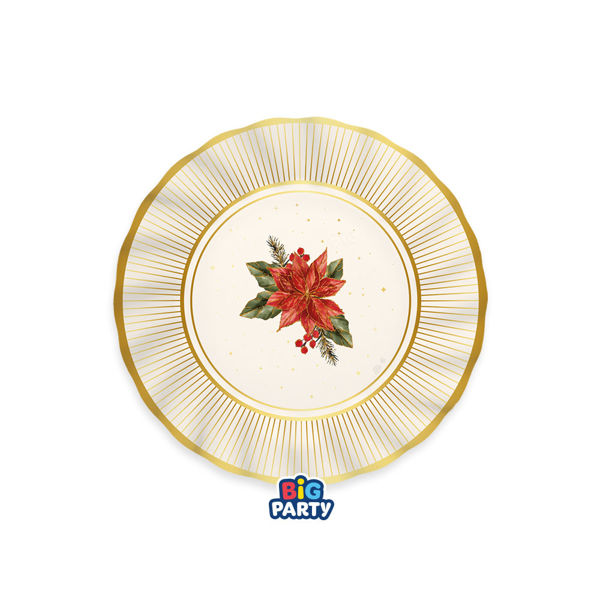 Immagine di Piatti in Carta 20 cm Bouquet de Noël 6 Pezzi