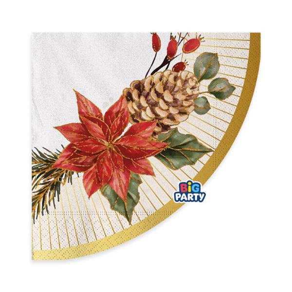 Immagine di Tovaglioli in Carta 33x33 cm Bouquet de Noël 16 Pezzi
