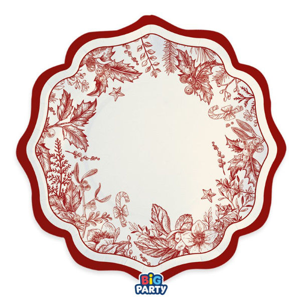 Immagine di Piatti in Carta 30 cm Red Chinoiserie 6 Pezzi