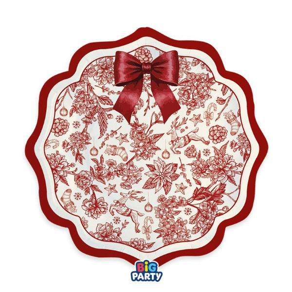 Immagine di Piatti in Carta 25 cm Red Chinoiserie 6 Pezzi