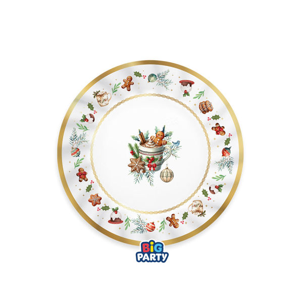 Immagine di Piatti in Carta 20 cm Tartan Gingerbread 6 Pezzi