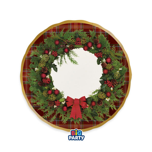 Immagine di Piatti Fondi in Carta 24 cm Classic Tartan 6 Pezzi