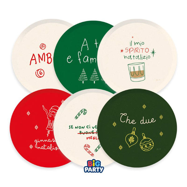 Immagine di Piatti Mix in Carta 18 cm Spirito del Natale 6 Pezzi