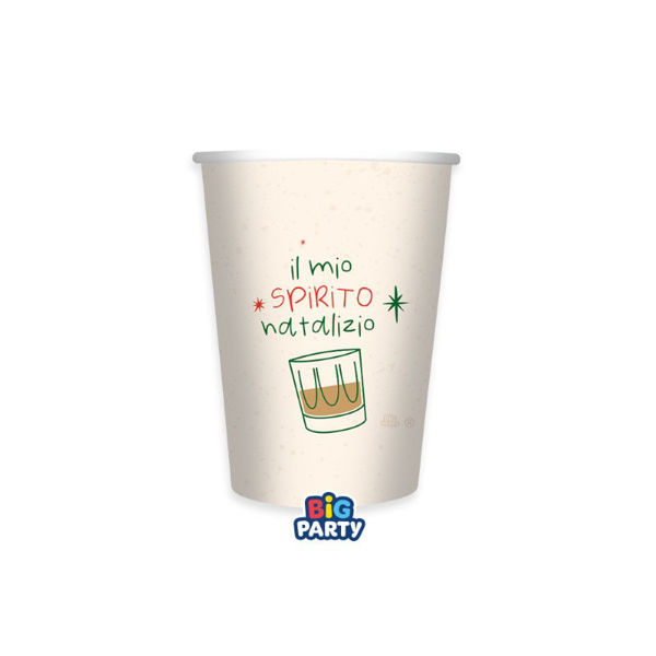 Immagine di Bicchieri in Carta 250 ml Spirito del Natale 6 Pezzi
